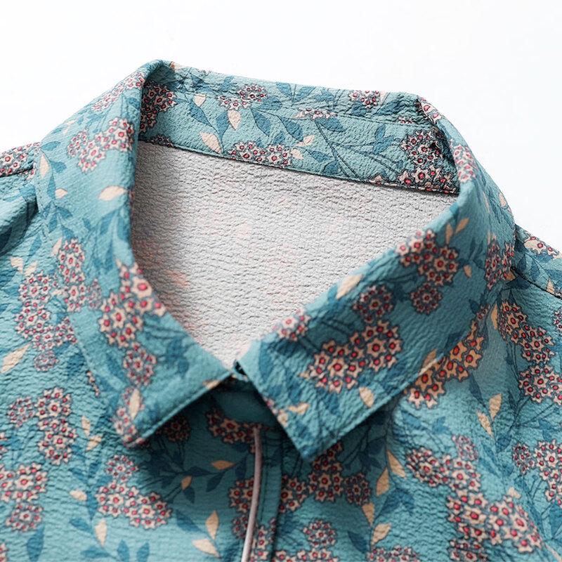 Pastte Damen Freizeitbluse mit 3/4-Ärmeln und Blumendruck