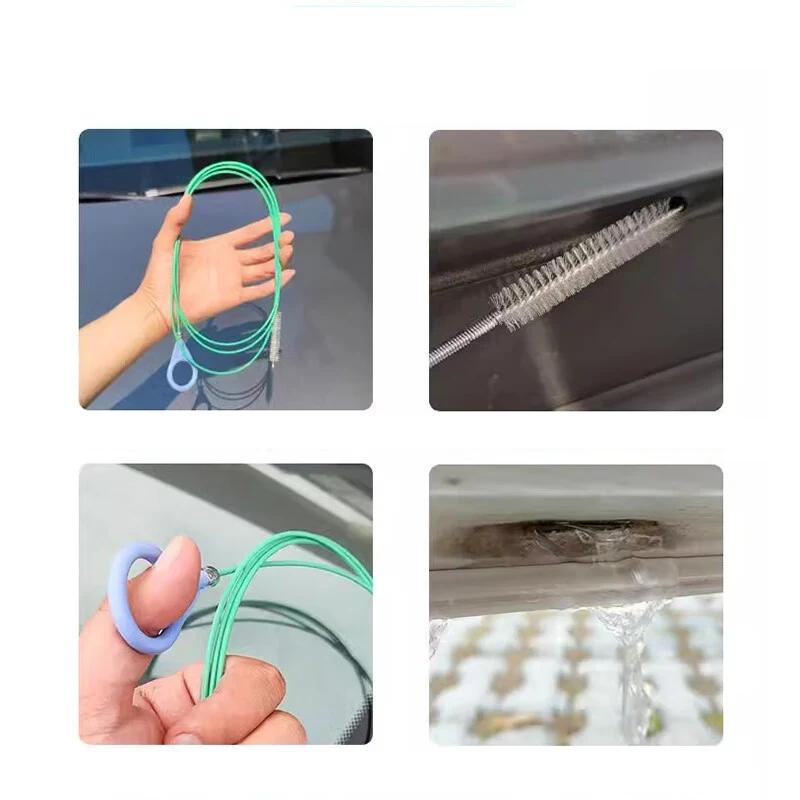 Universal Car Drain Dredge Cleaning Brush Auto Sunroof Drain Hole Clog Brush Long Hoses Cleaning Tool Drain Pipe Cleaner 3m/5m
