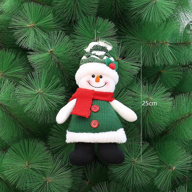New knitted fabric small Santa Claus snowman elk doll Christmas tree holiday decoration pendant