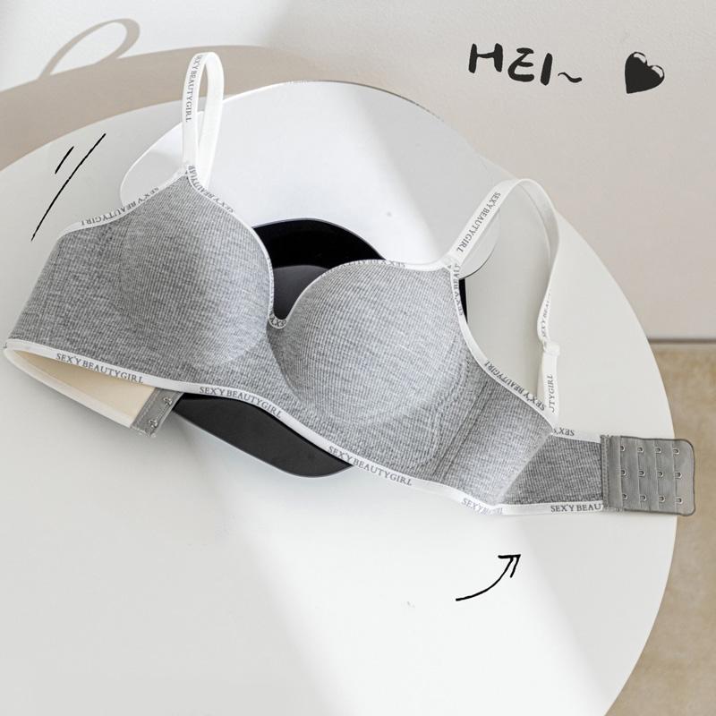 

1 шт. Женское нижнее белье Удобное нижнее белье 32-38AB Беспроводной пуш-ап Дизайн с буквами Сексуальный бесшовный бюстгальтер для маленькой груди 34/75AB серый