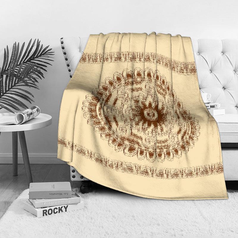 Boho Mandala Muster Decke Rund Dekorativer Überwurf Sofa Bettbezug Abstrakt Baumwoll Überwurf für Wohnzimmer Schlafzimmer
