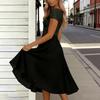 Women Chiffon Lace Patchwork Short Sleeve Maxi Dress Elegant Bridesmaid Evening Gown Flowy A Line Long Skirt for Formal Events