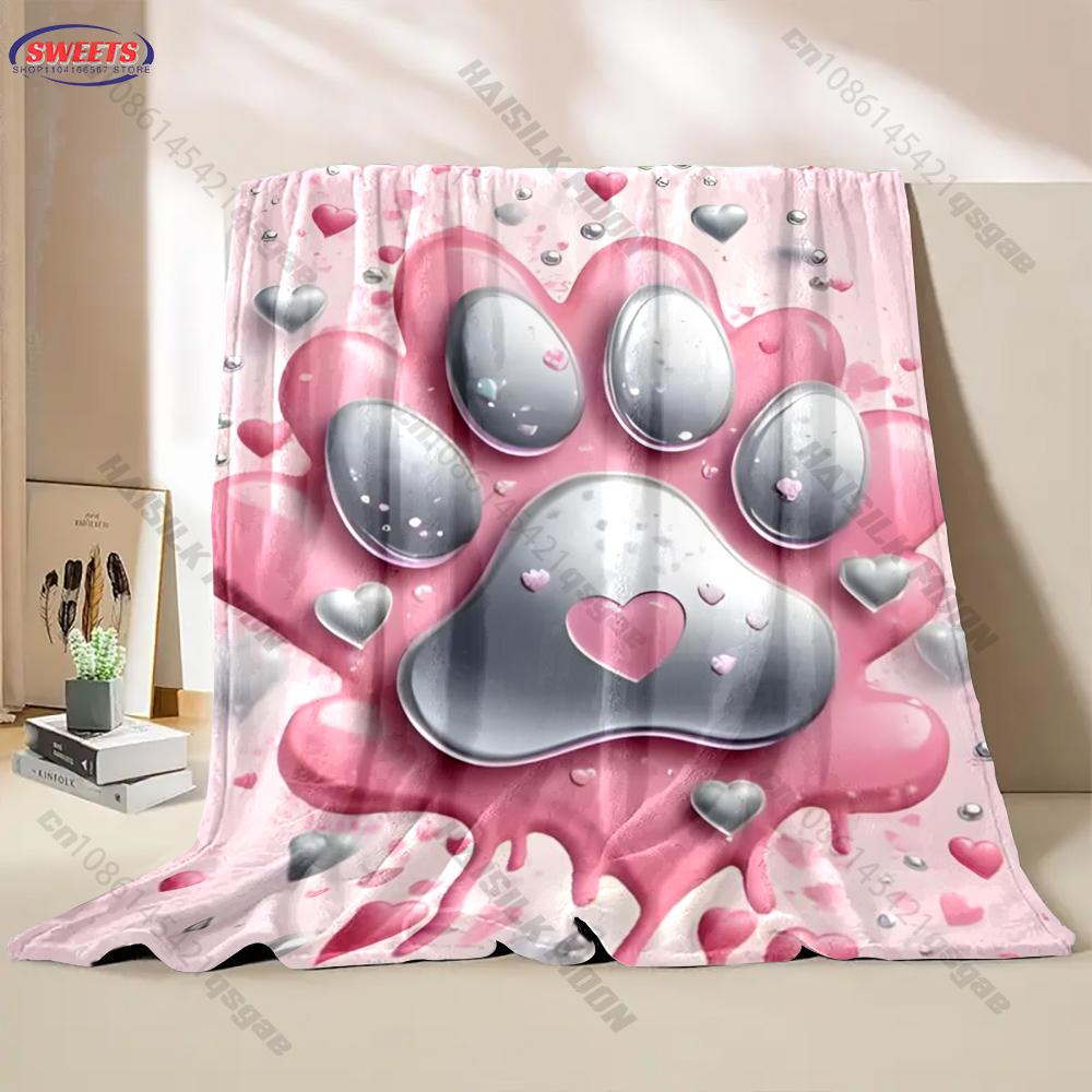 3D Cute Cat Paw Print Blanket, Soft Cozy Warm Giant Extra Large Blanket for Bed, Sofa, Couch, Travel, Camping, Wonderful Gifts