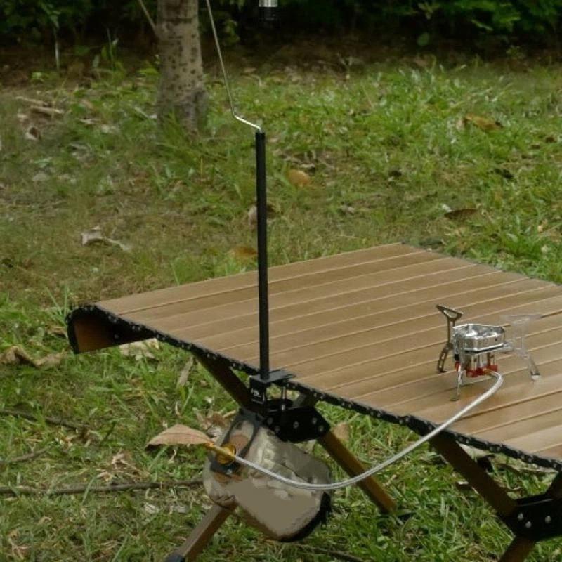 Hang Gas Canister Hook Outdoor Multi-Purpose Gas Tank Hook With Hanging Plate Bottle Opener Camping Table Gas Stove Tank Hook