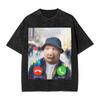 Vintage Washed Tshirt John Pork Holding Niche Ai Baby Funny Halloween Motion Meme Cotton Tshirts Trending Tshirt For Man