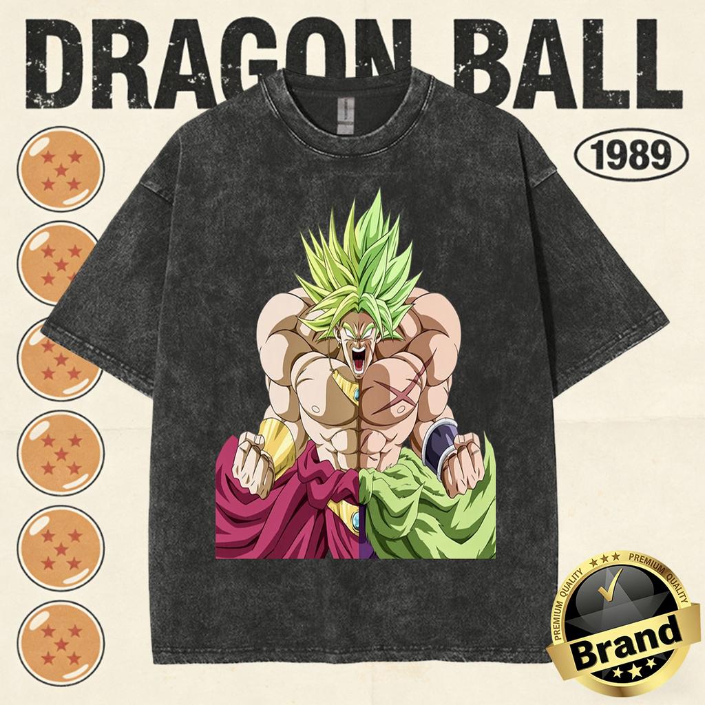 Summer Dragon Ball Family Matching Vintage Tee Men Washed High Quality Nostalgic Print Heavyweight Retro Tops
