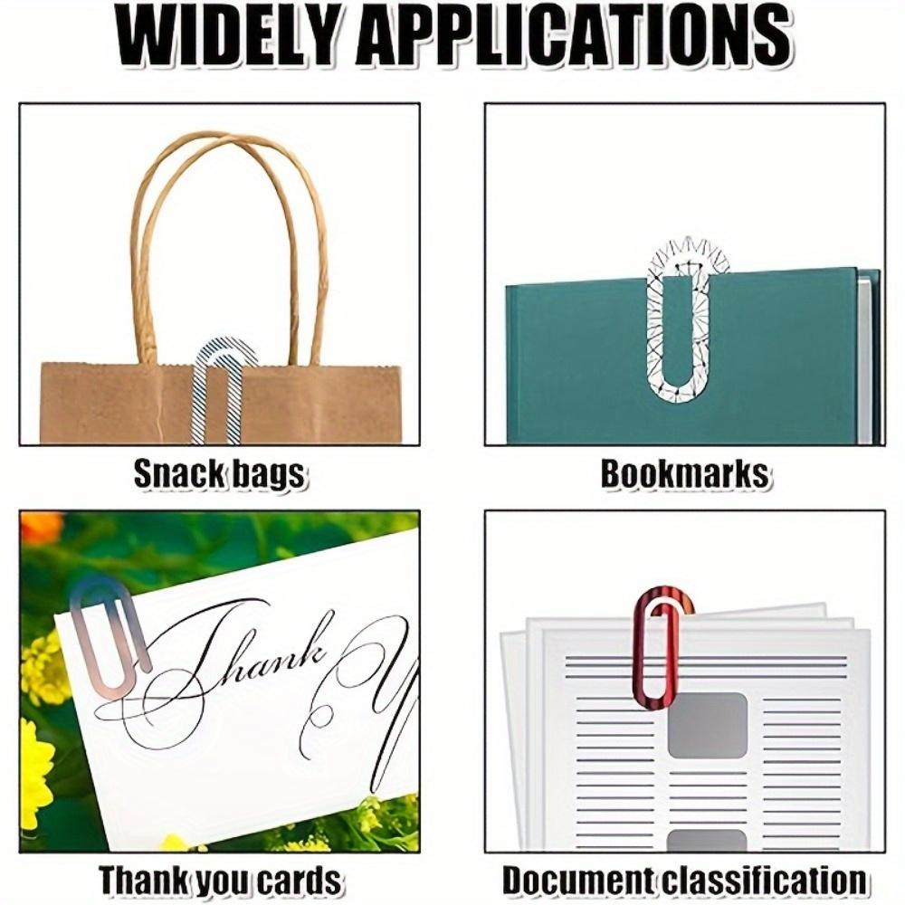 10pcs Sublimation Blanks Acrylic Paper Clips, 4" x 2" Jumbo Paper Clips Clear for Heat Transfer DIY Design, School Classroom