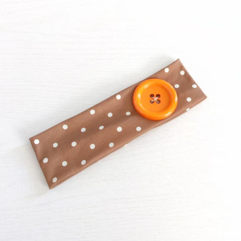 Summer Dopamine Large Button Wave Dot Headband Fashionable Ins Style Elastic Headband Sports Fitness Sweat-Absorbent Hairband