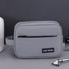 Simple solid color makeup bag  large capacity waterproof handbag  daily wash and toiletries storage bag