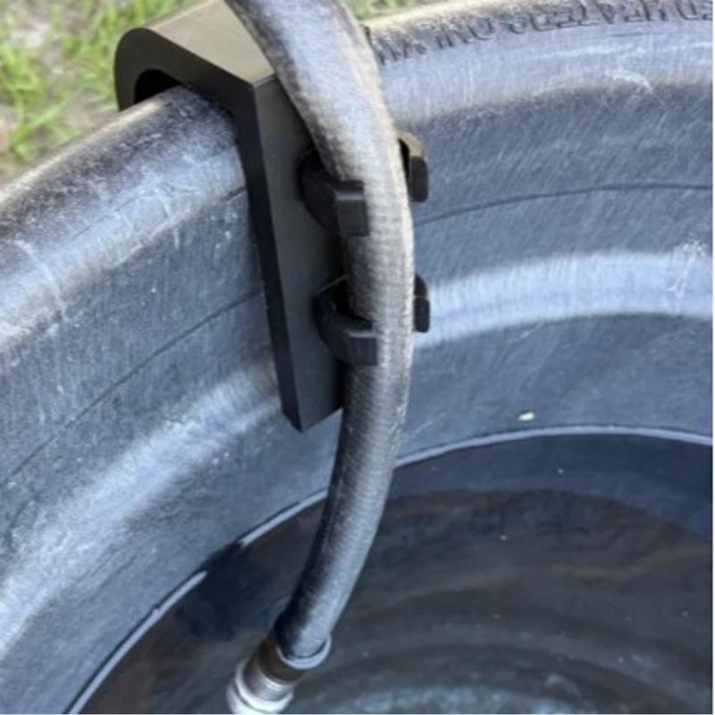 Kitchen Sink Hose Support Rack Black Guide Rest with Flat Base for Wash Area Storage Point, Utility Sink Hose Routing Use, Single Piece