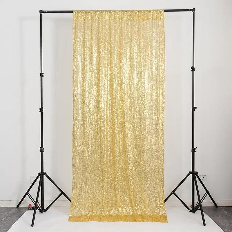 1PC Pink Sequin Backdrop Curtains 2FTx8FT for Wedding Decoration Baby Shower Christmas Halloween Birthday Party Background Drape