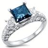 1pc Fashionable and Exquisite Hollow Ring, Large Square Synthetic Zircon Fashionable Ring