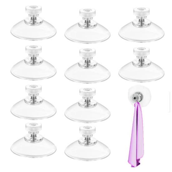 10Pcs 40MM Stainless Steel Thread Suction Cup Reusable PVC Sucker Pad Vacuum