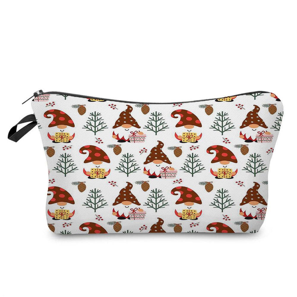 Women Snowman Print Cosmetic Bag Toiletries Organize Travel Storage Case 6766