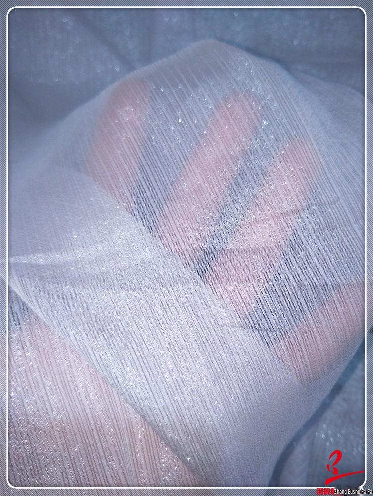 Super Sheer Silver Sequin Silk Gingham Chiffon Brocade Fabric for Dance Costumes