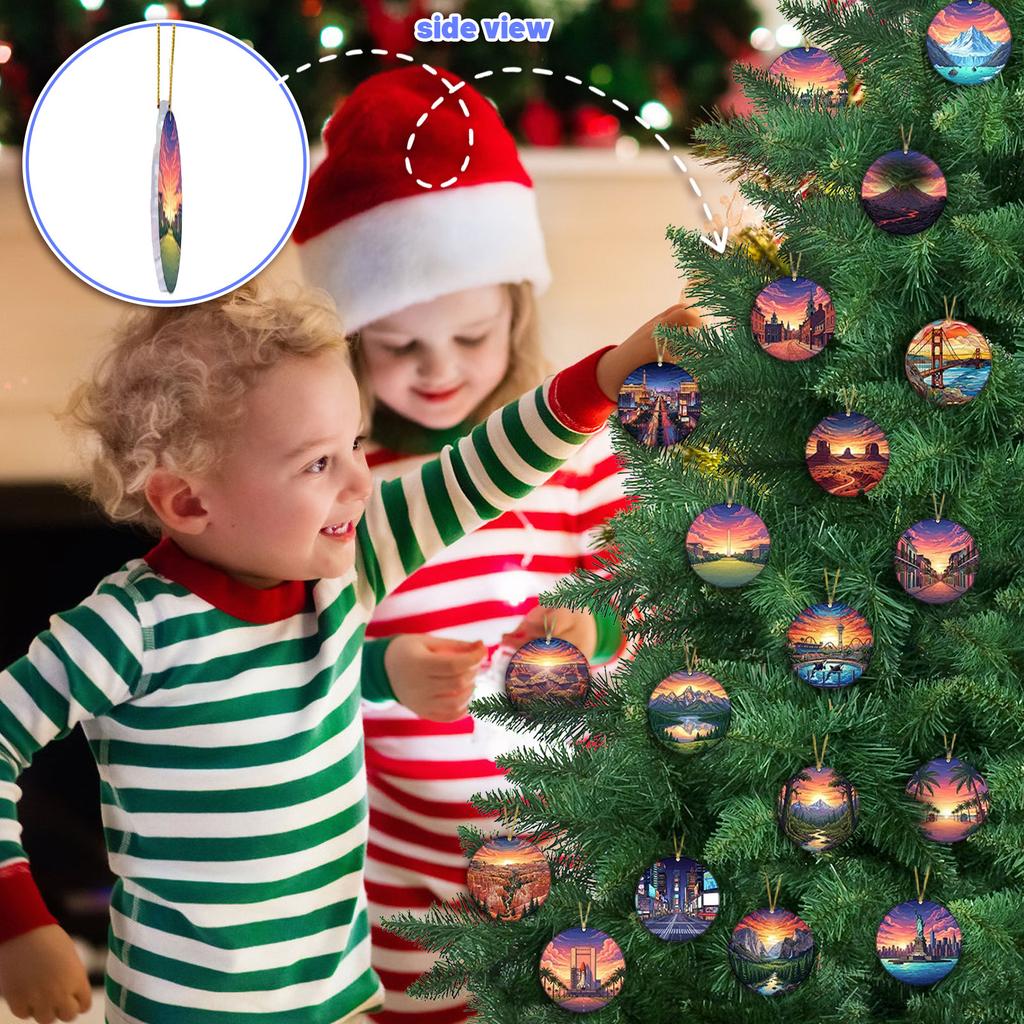 2D Flat Hanging Acrylic Christmas Tree Decoration Pendant