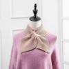 Autumn Winter Scarf Soft Neck Scarf Girls Knitted Sweater Bowtie Women Casual Cross Fishtail Scarf Straps Ladies Shawl