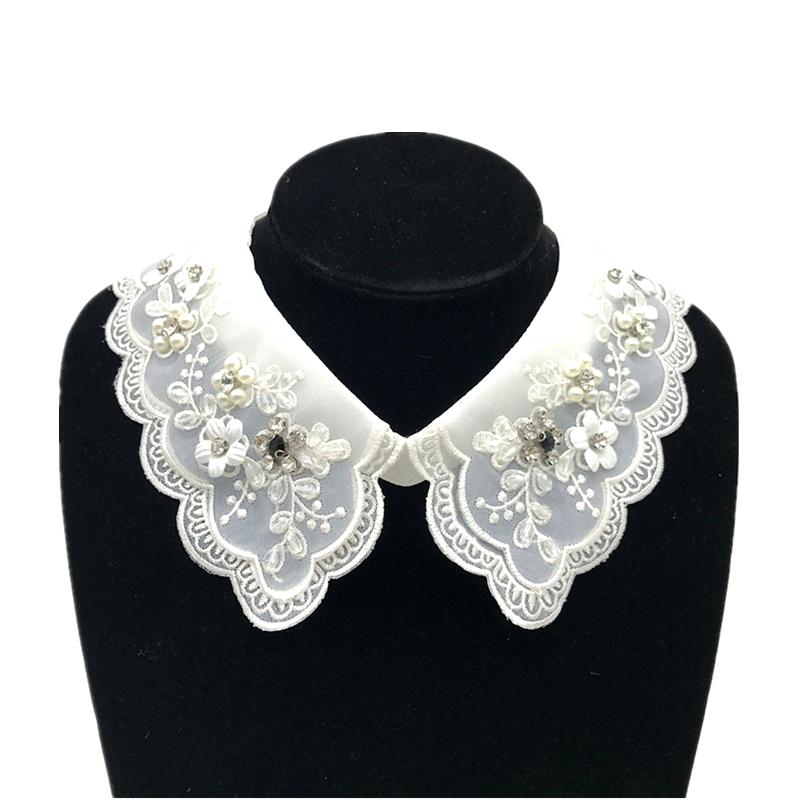1pcs Fashion Shirt Sewing Lace Sweater Elegant False Collar Wedding Dress Accessories # White & Black