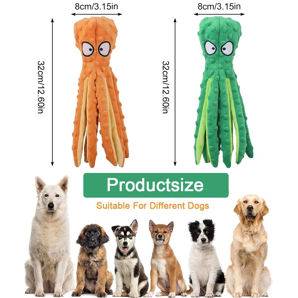 1/2Pcs Octopus Pet Plush Toy Octopus Pet Plush Toy Bite Resistant Puppy Interactive Training Teeth Cleaning Chew Toys Pet Supply
