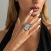 2026 New Luxury Exaggeration Resin Ripple Rings for Men Women Punk Irregular Crystal Stone Thick Rings Elegent Jewelry Gifts