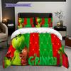 1 ST Grinch patroon Beddengoed Dekbed Set Dekbedovertrek Kussensloop Huisdecoratie Verjaardagscadeau (1 dekbedovertrek + 2 kussenslopen, zonder binnenkussen)
