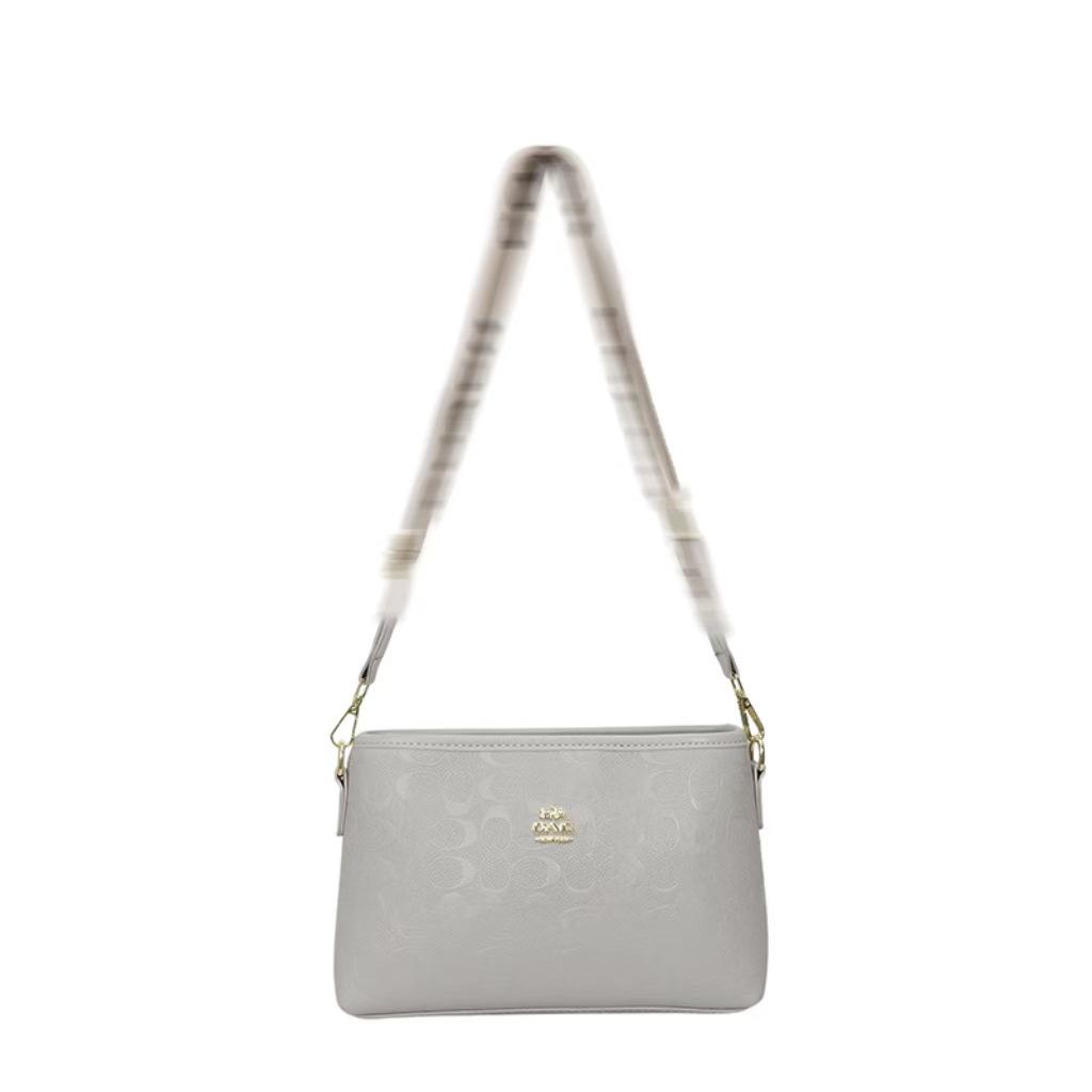 

Универсальная женская сумка: Высококачественный принт с широким ремешком для ношения на плече или через плечо светло-серый