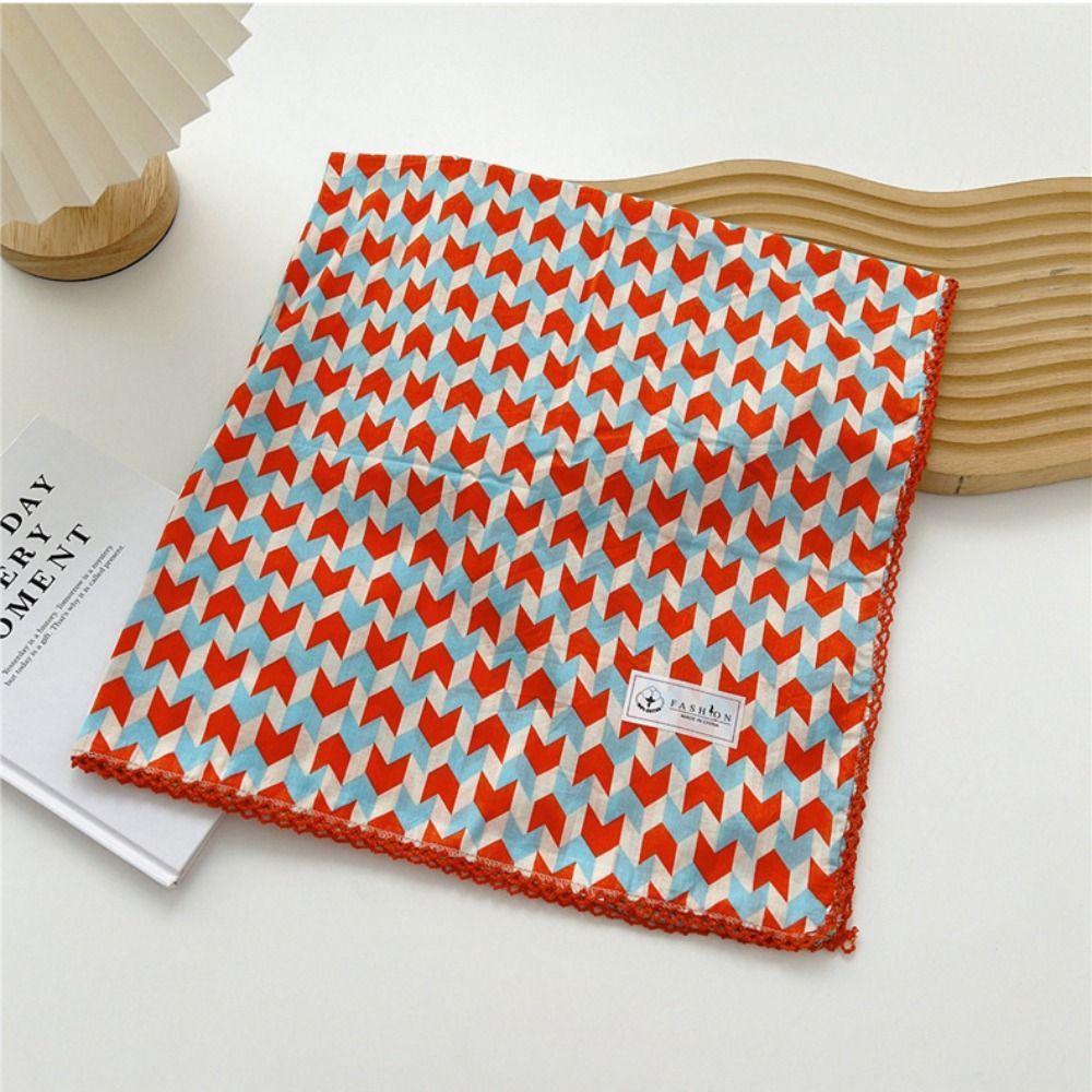 Floral Cotton Linen Print Scarves Scarf Hair Band Square Handkerchief  Scarf Accessories
