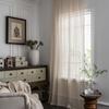 Cotton Crochet Lace Window Curtain Panel With Tassels Rod Pocket Semi Sheer Hollow Curtains For Bedroom Living Room