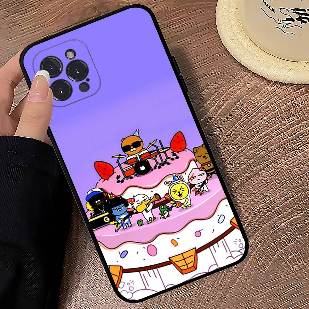Cartoon K-KAKAO CUTE F-FRIENDS Phone Case For IPhone 17 16 15 14 13 12 Mini 11 Pro Plus Soft Silicone Cover