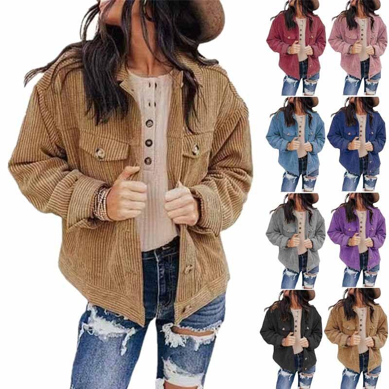 Giacca da Donna a Colore Unito, Top Cardigan, Giacca in Pile di Poliestere Larga, Nuova Collezione Autunno Inverno, Commercio Estero