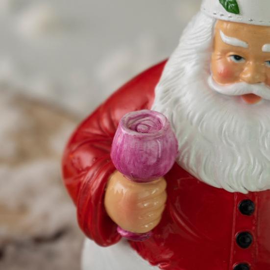 Christmas Santa Claus Chef Figurine Resin Cartoon Santa Statue Holiday Party Home Office Kitchen Desktop Decoration Ornament