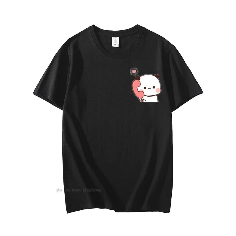 Dudu volá svému Bubu Tričko Ženy Muži Pár Vtipná trička Roztomilý Panda Medvěd bavlněná trička Léto Pánské T Oblečení
