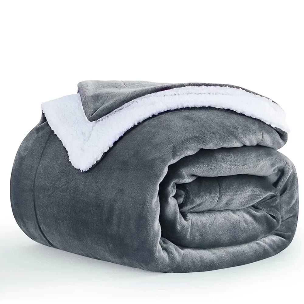 Modern Simple Best-selling Sherpa Lamb Wool Blanket Four Season Universal Solid Color Double-layer Flannel Office Nap Blanket