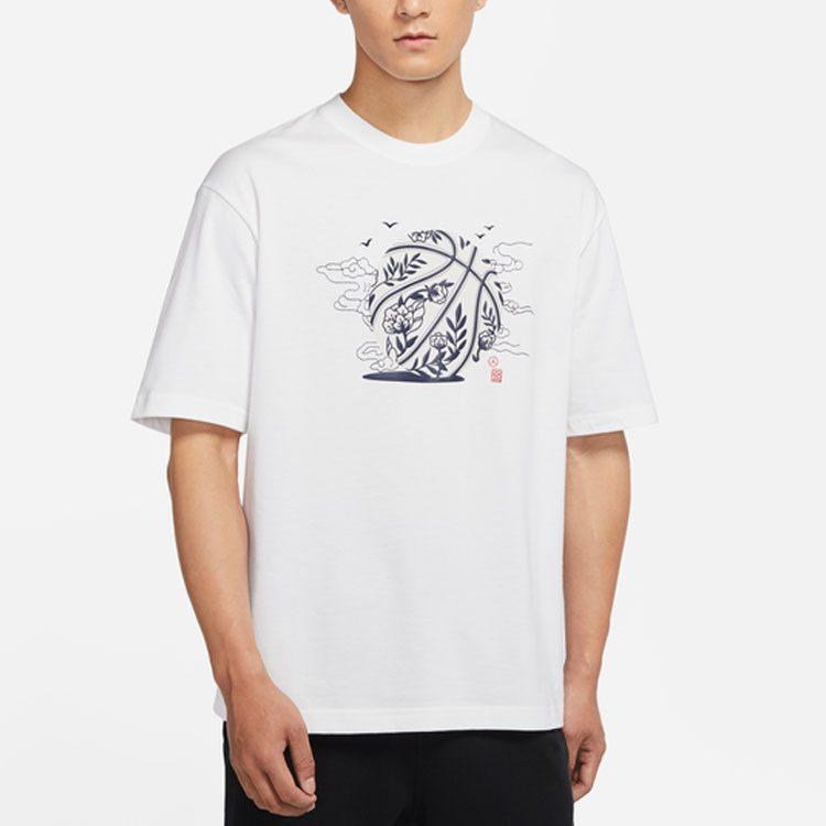 Jordan T Shirts Men's White Crew Neck Moderate Straight Fit DO4089-100