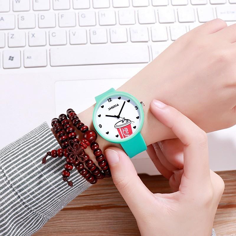 

Jelly Boys And Girls Retro Harajuku Hipster Simple Dial Fashion Watch Candy Color Trendy Literary Watch зелений