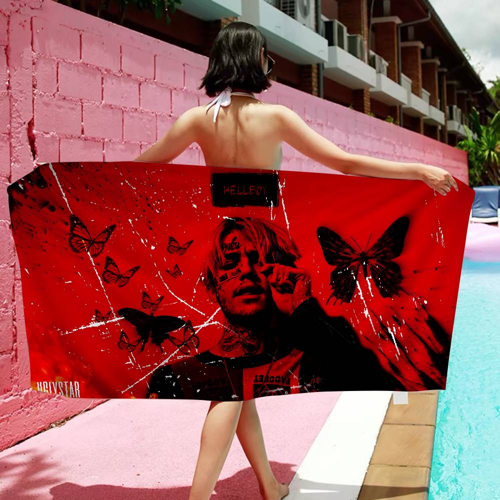 Rapper L-Lil P-Peep Bath Towel Microfiber Soft Water Absorbing Breathable For Girl Kids Decorative Cartoon Beach Towel