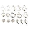 40pcs Antique Silver Plated Moon Heart Small Charms Pendant DIY Handmade Jewelry Findings for Bracelet Necklace Accessories