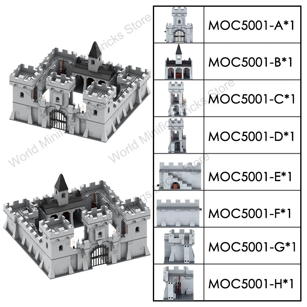 MOOXI MOC Medieval Military Castle Bricks Gate Wall Catapult Ship Building Blocks Set Assembly Toys For Children Adults DIY Gift