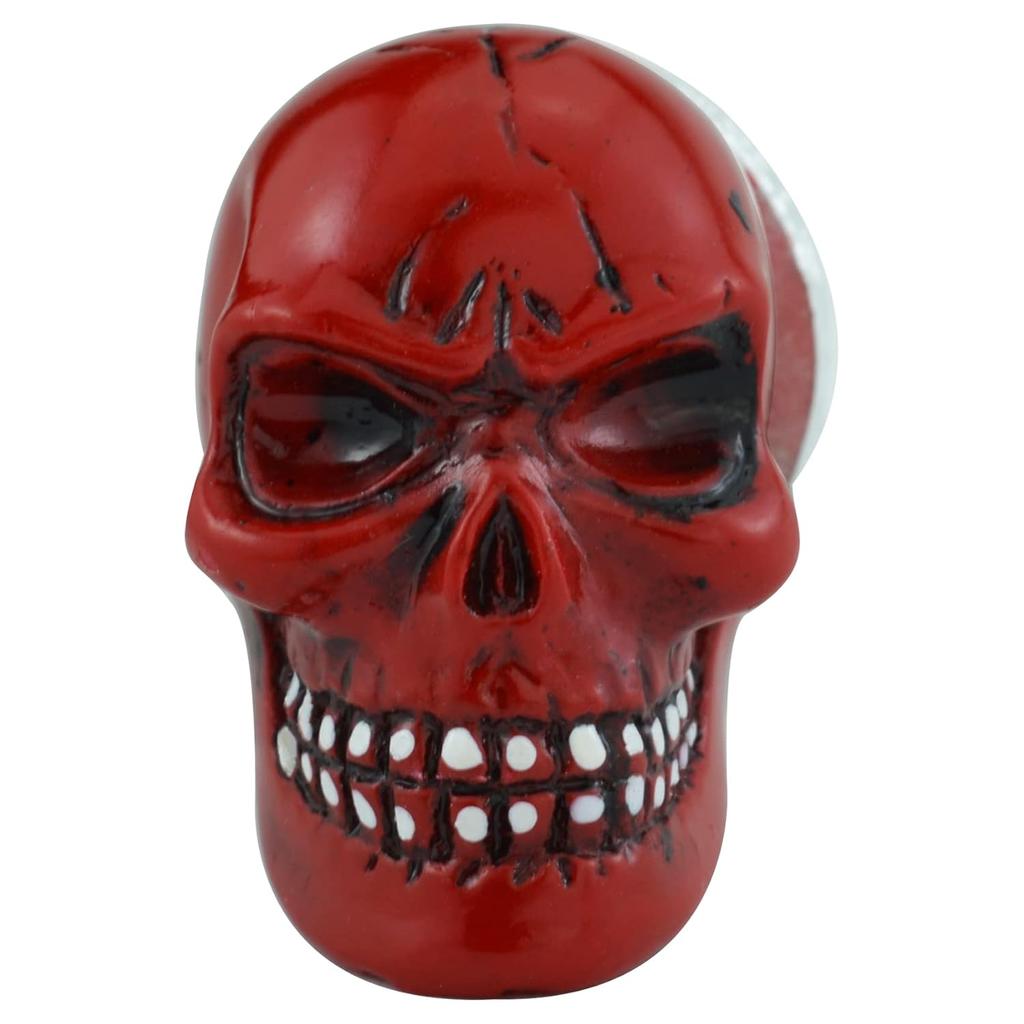 Abfer Skull License Plate Fasteners Car License Plate Frame Bolts 4Pcs Anti Theft Screws Bolt Kit Fit for Most Vehicle Trucks Motorcycles (Red)