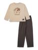 Takihyo Boys' Crayon Shin-chan Pajama Set, Cotton Tenjiku Cotton, Long Sleeve T-Suit, Beige, 15166430130150