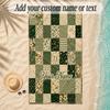 Quilt Theme Soft Beach Towel Personalized Custom Name Text Towel Portable for Beach Pool Travel