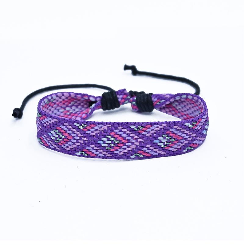 Ethnic Style Handmade Woven Cotton Linen Wristband Bracelet