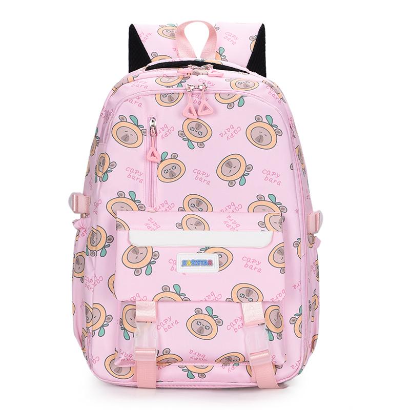 Cartoon Print Student Schoolbag Women's Lightweight Large Capacity Backpack