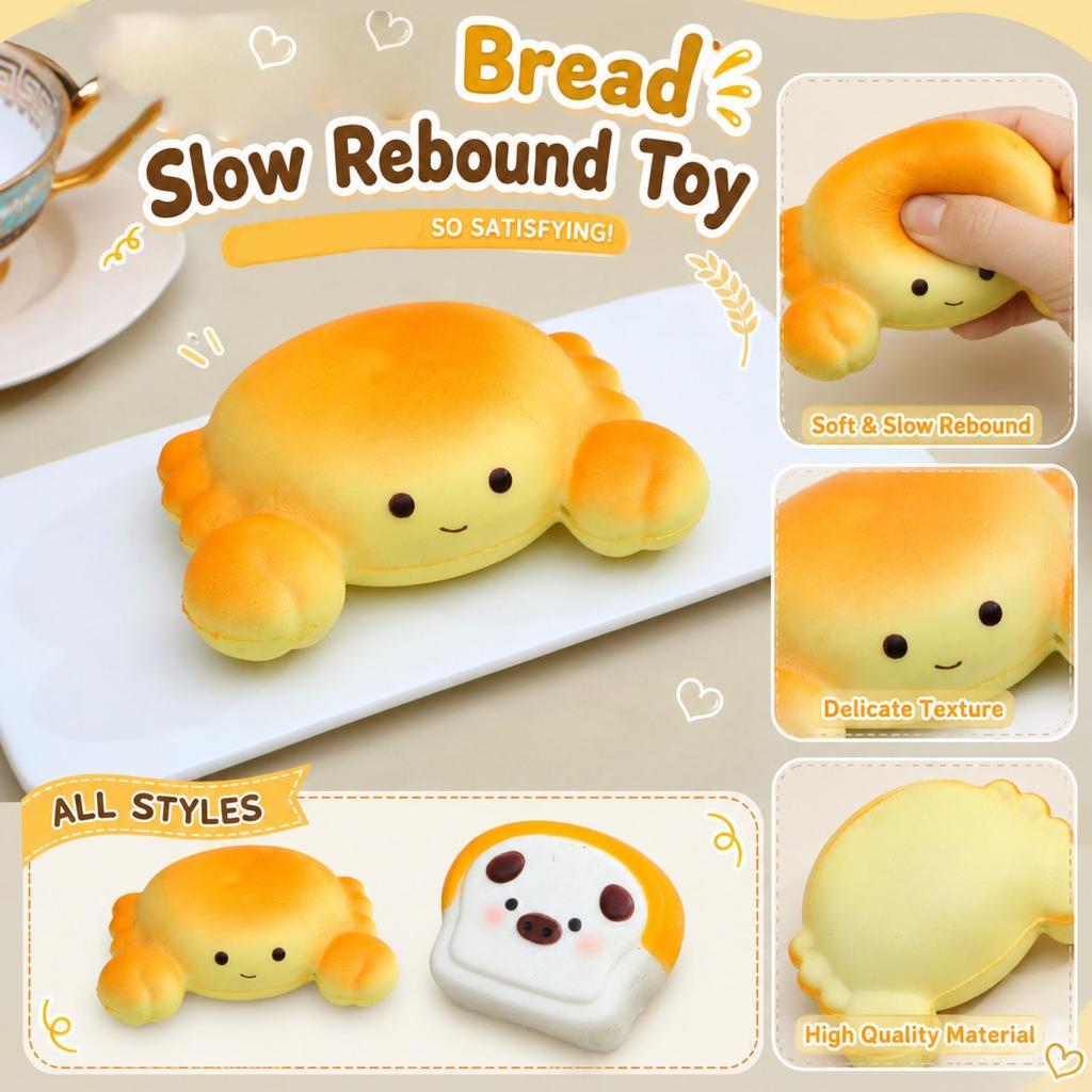 Slow Rising Squishy Bread Toy Soft PU Foam Stress Relief Toy Cute Animal Shape Squeeze Toy for Kids and Adults