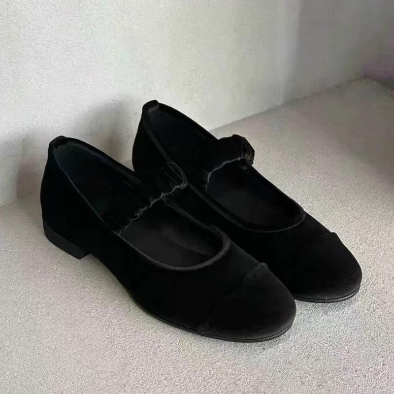 Sheepskin version~ retro versatile round head shallow mouth with Mary Jane shoes women's new spring new thick heel single shoes