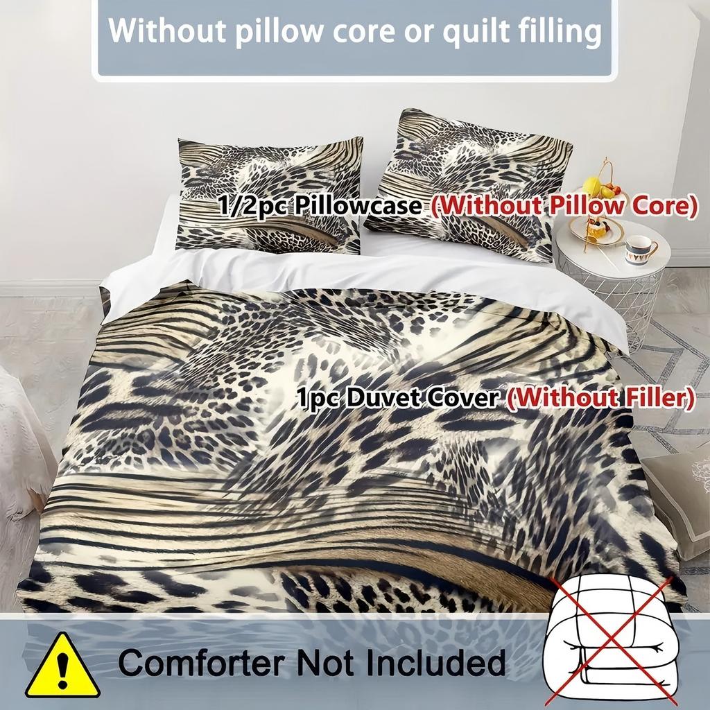 Fashion Leopard Print Pattern 3D Printed Quilt Cover Home Textile Soft Comfortable Duvet Cover Pillowcase Modern Art Bedding Set