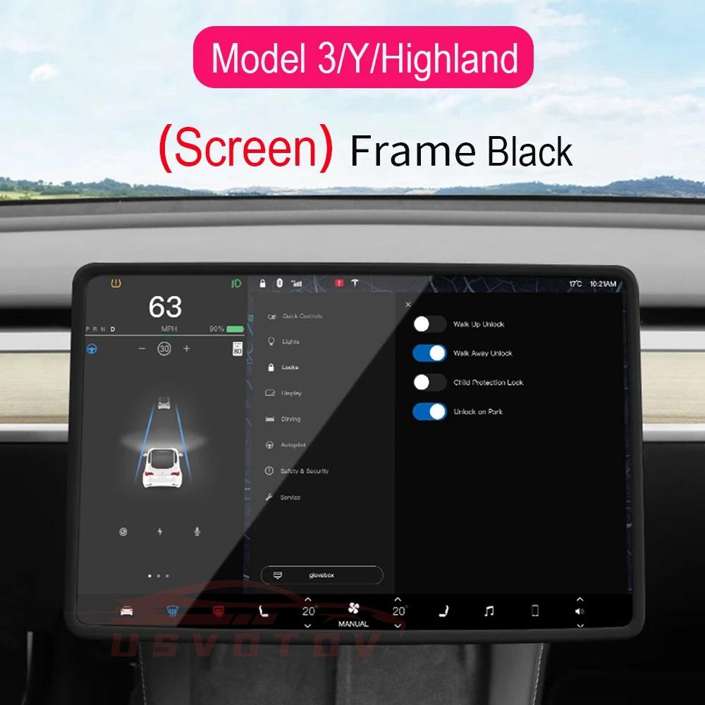 

For Tesla Model 3/Y Juniper 2026 Silicone Protective Frame Edge Cover Central Control Display Screen Protector Car Accessories