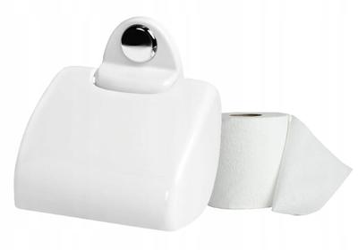 Sandra White Toilet Paper Holder with Flap