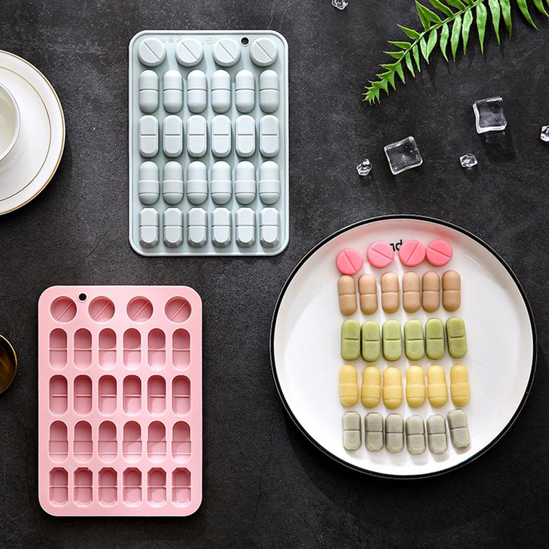 Pill Shape Silicone Molds, Pill Shape Themed Baking Moulds For Chocolate, Ice Cube, Cake, Dessert, Candy, Mousse, Pastry