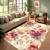 Großer blumiger Teppich Läufer für Wohnzimmer Heimdekoration Vintage Blumenmuster Matte Bodenteppich Weicher Teppich für Schlafzimmer Dekor